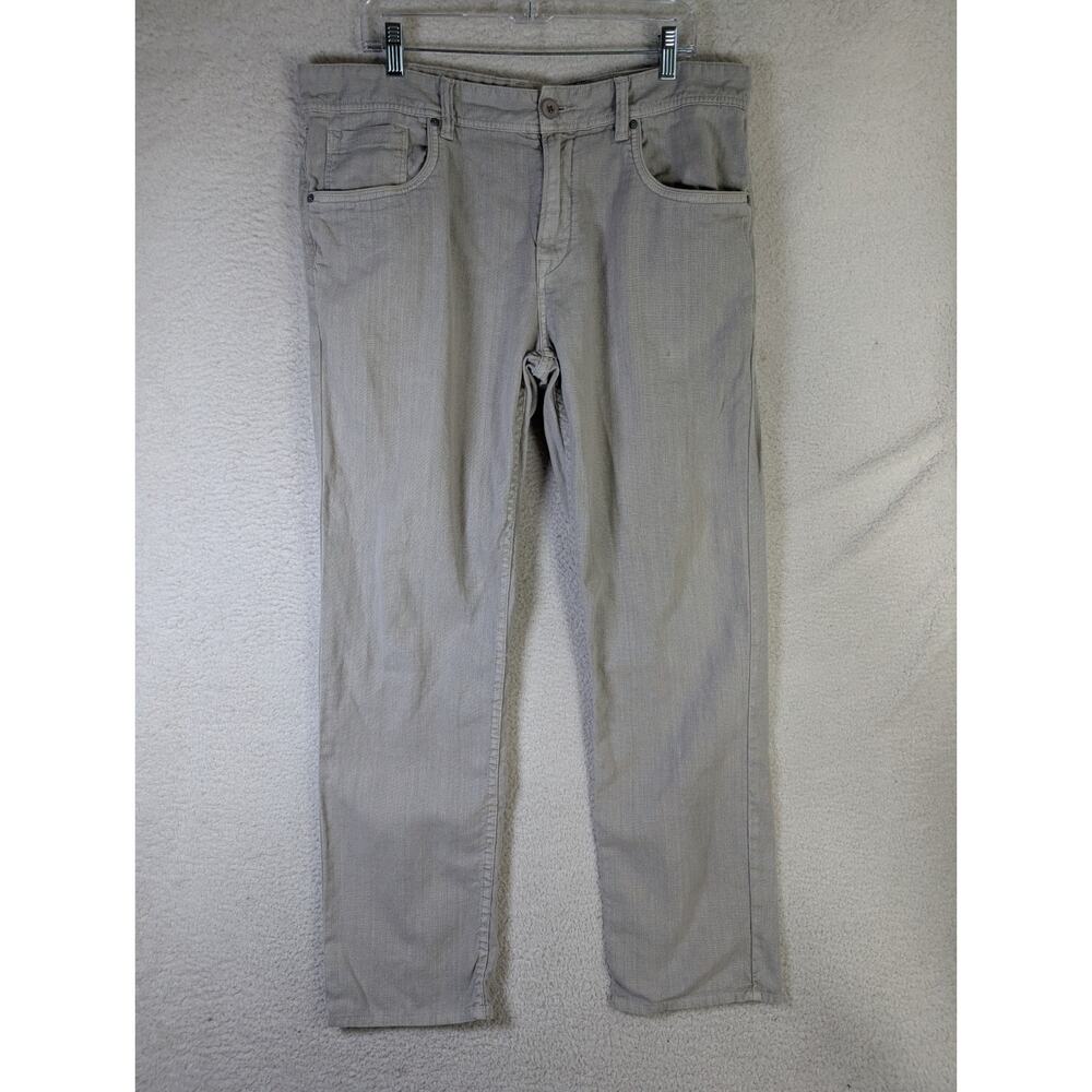 Timberland Pants Mens 38x30 Gray Linen Blend Straight Leg 5 Pocket Outdoor